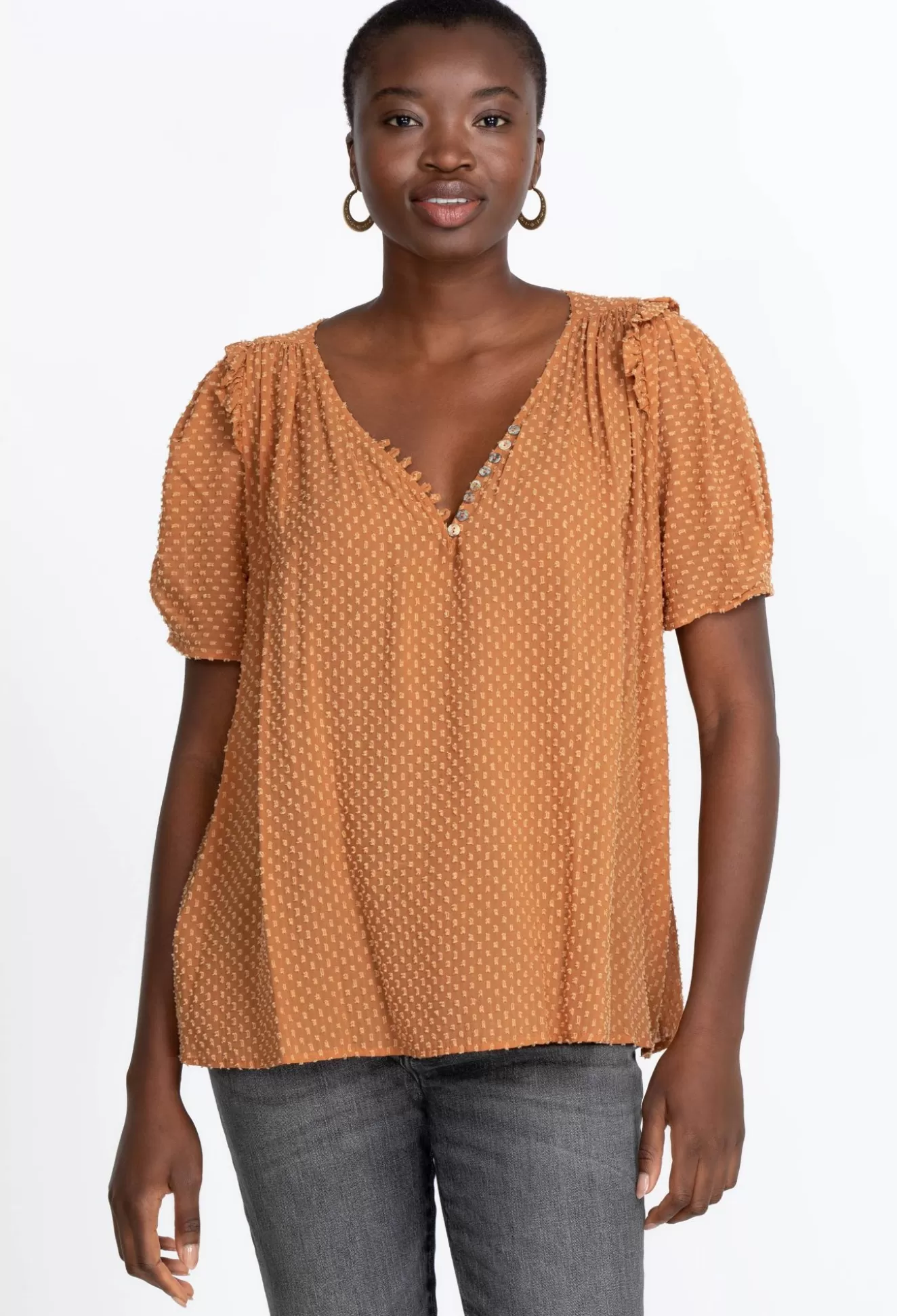 Tops>Johnny Was Archer Flare Top Margo