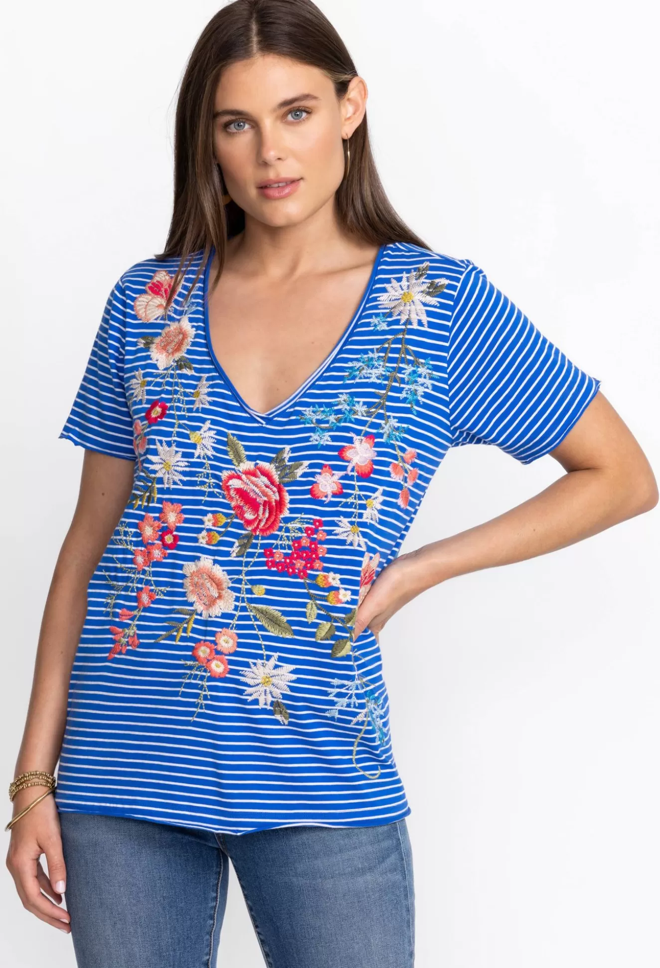 Tops>Johnny Was Catalina Everyday Tee Stripe