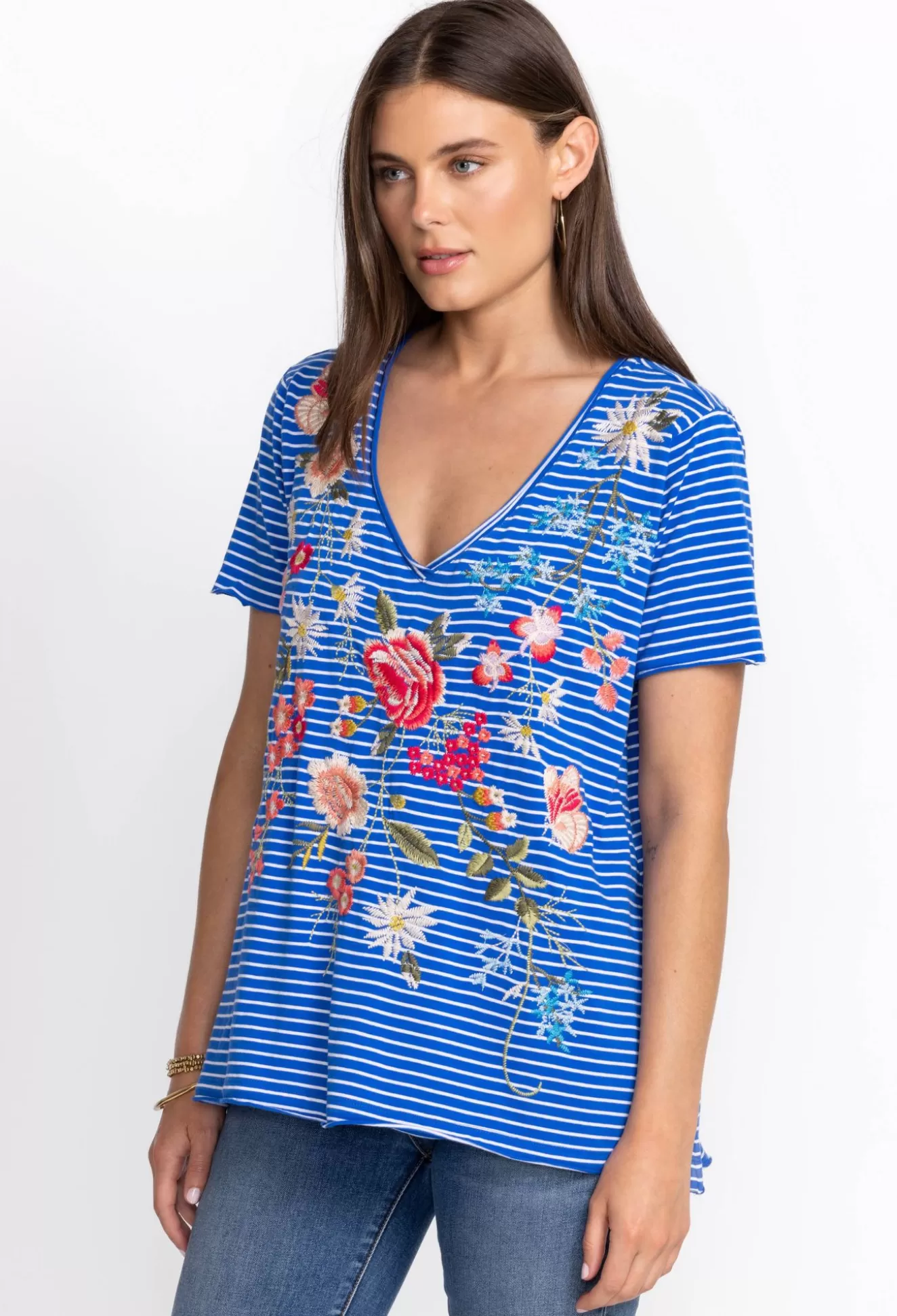 Tops>Johnny Was Catalina Everyday Tee Stripe
