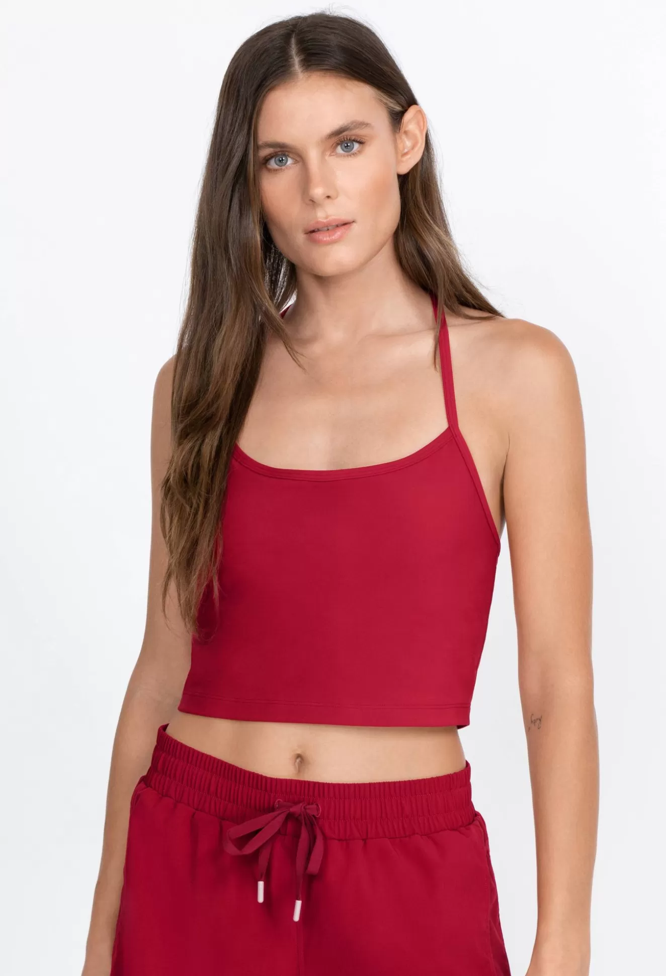 Tops>Johnny Was Endurance Cross Back Cami Rio Red
