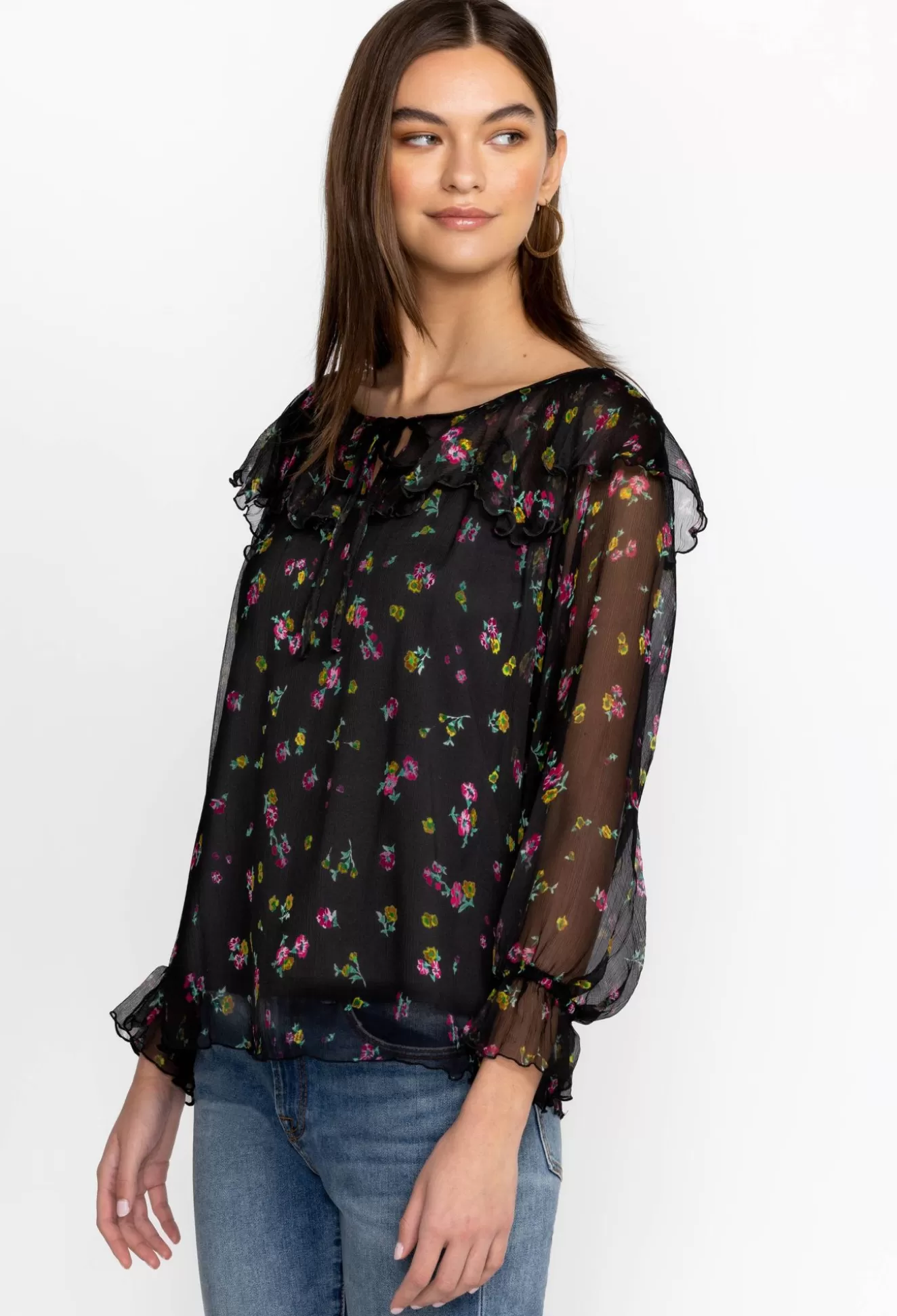Tops>Johnny Was Fernanda Peasant Blouse Little Ditsy