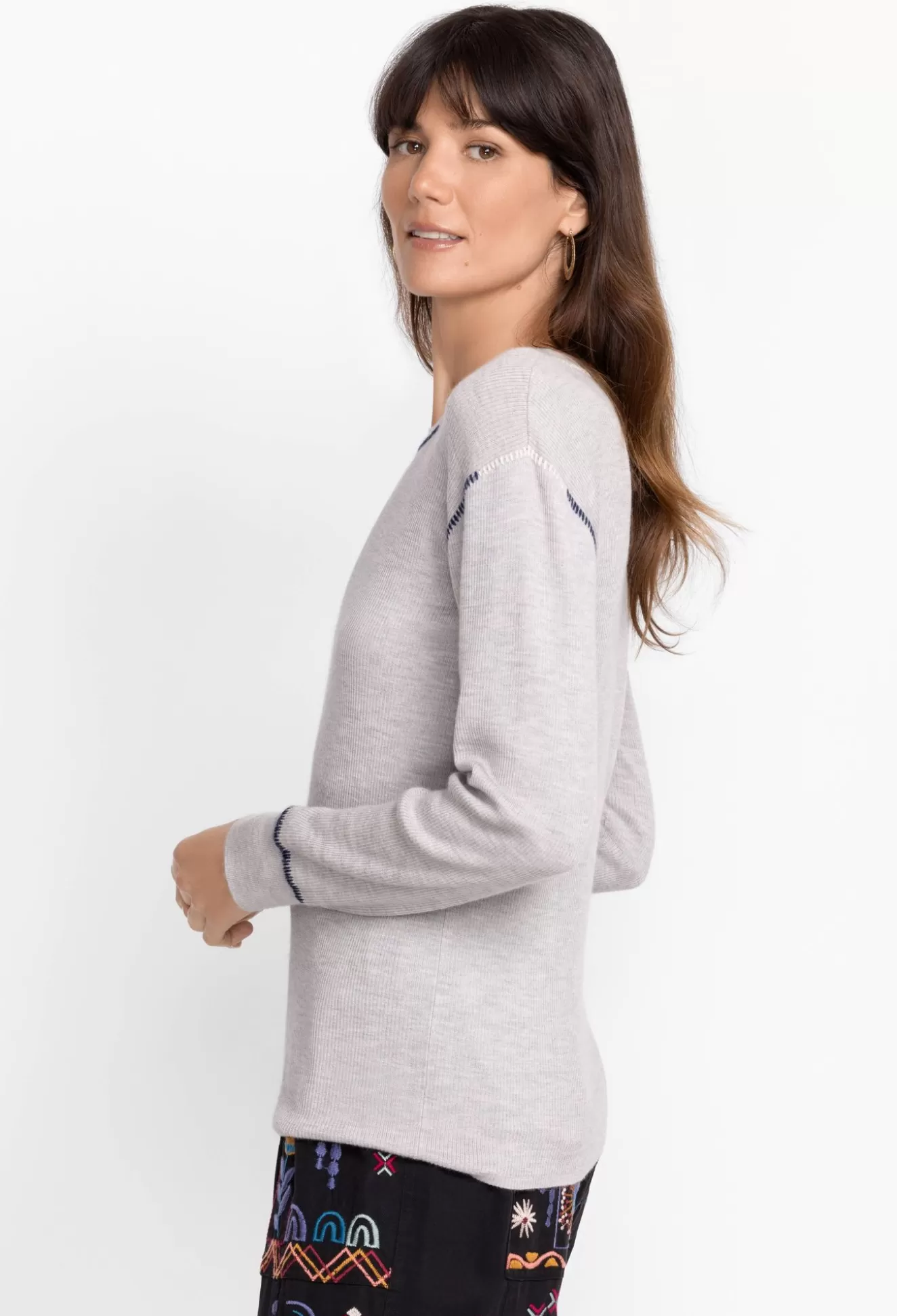 Tops>Johnny Was Jj Pullover Gray